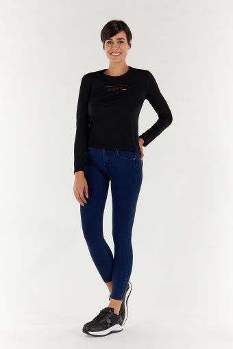 N.O.W.® Pants 7/8-Länge, Skinny-Passform, mittlerer Taillenbund aus Denim-Baumwolle