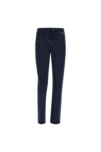 Straight leg athletic trousers in brushed fleece with a drawstring
