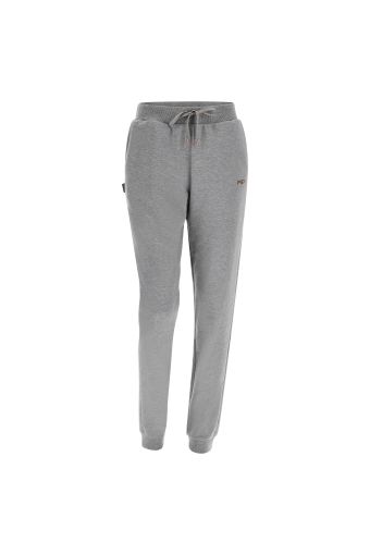 Melange grey joggers with a drawstring