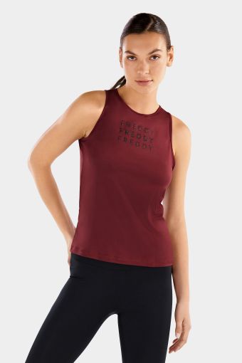 Eco-friendly breathable tank top with a glitter print