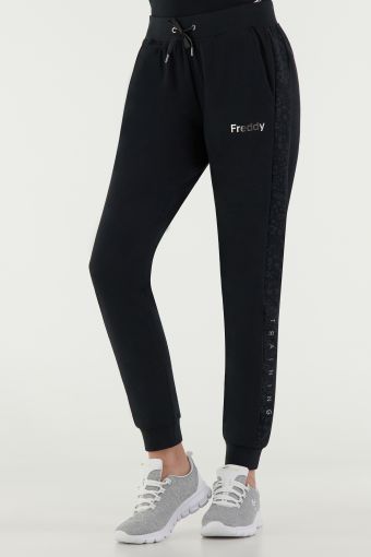 Drawstring joggers with animal print lateral bands