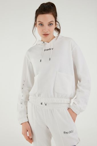 Comfort fit hoodie with minimalist prints