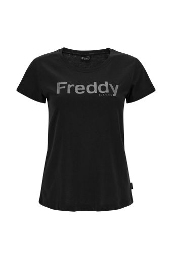 Lightweight jersey t-shirt with a FREDDY TRAINING print in gun metal grey 