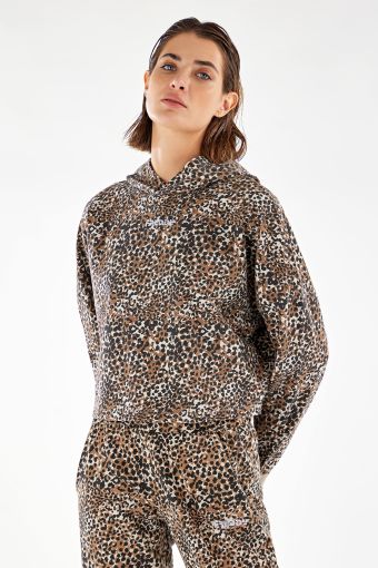 Lightweight animal print hoodie in French terry