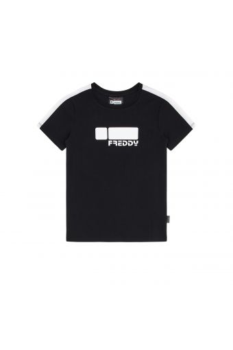 T-shirt with inserts on the shoulders and a contrast Freddy print