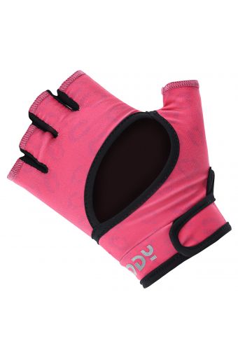 Women's non-slip fitness gloves in animal print mesh