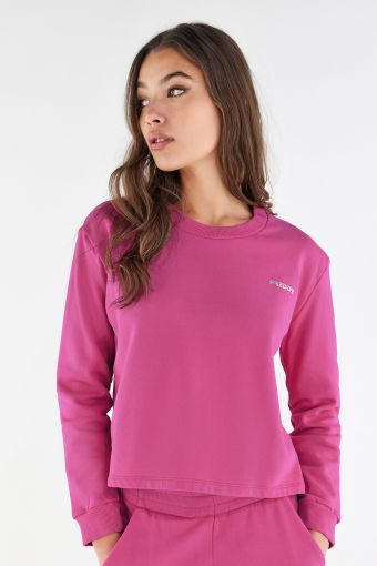 Cropped comfort fit sweatshirt in lightweight fleece