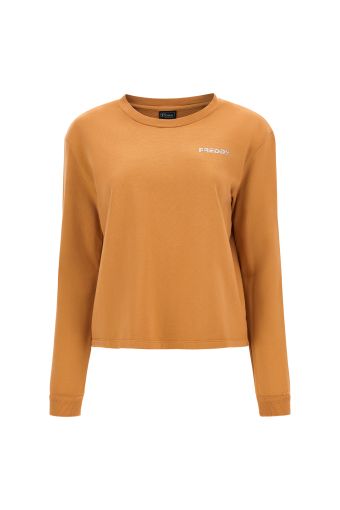 Cropped crew neck garment-dyed comfort-fit sweatshirt