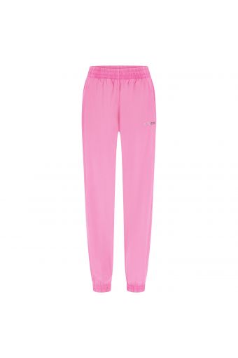 Fluorescent poplin joggers with covered elastic