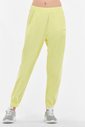 Fluorescent poplin joggers with covered elastic