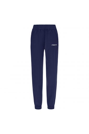 Poplin joggers with a covered elastic waistband and cuffs