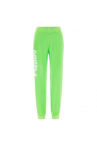 Fluorescent waffle fabric trousers with a vertical FREDDY print