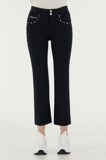 Cropped bootcut N.O.W.® Pants trousers with rivets