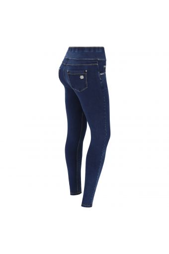 High-waist dark denim-effect N.O.W.® Pants trousers