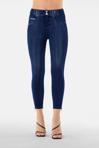 Denim-effect super skinny ankle-length N.O.W.® Pants trousers with zips at the ankles