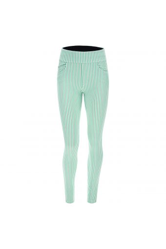 Slim-fit N.O.W.® trousers in jersey drill with pastel-hue stripes