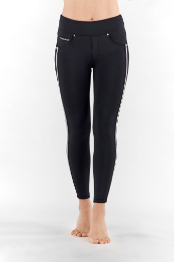 N.O.W.® Pants Yoga transpirables cintura mediana y bandas plateadas