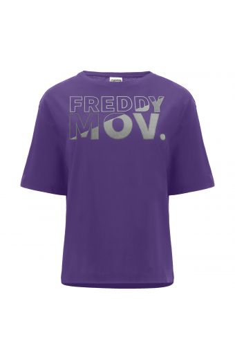 Short dolman sleeve t-shirt with a FREDDY MOV. print