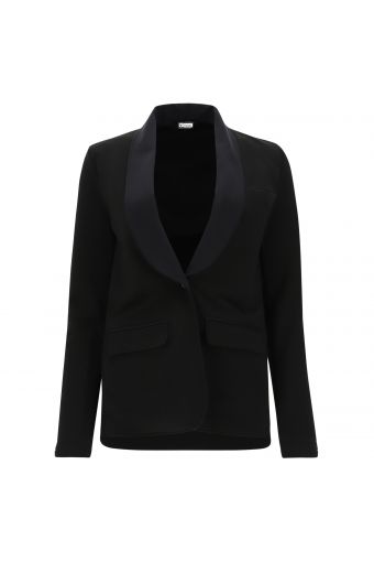 Black Lurex blazer with a single button fastening