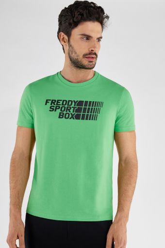 Stretch t-shirt with a FREDDY SPORT BOX print