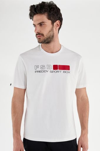 Regular-fit t-shirt with a large contrast print
