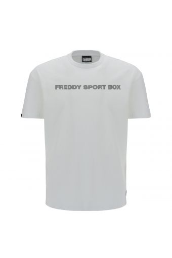 Comfort-fit t-shirt with a textural FREDDY SPORT BOX print
