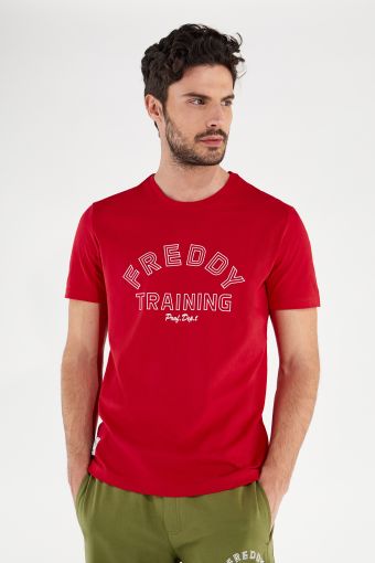 Lightweight t-shirt with an outline FREDDY TRAINING print