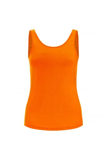 Ribbed tank top with a scoop back neckline