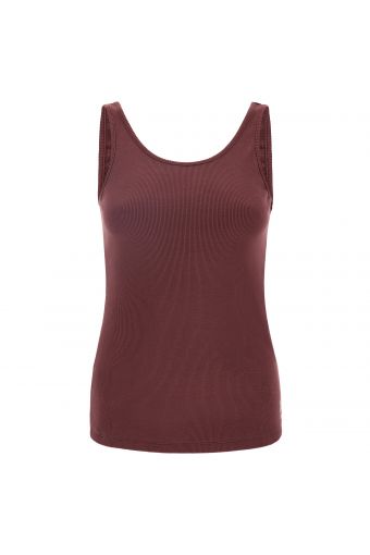 Ribbed tank top with a scoop back neckline
