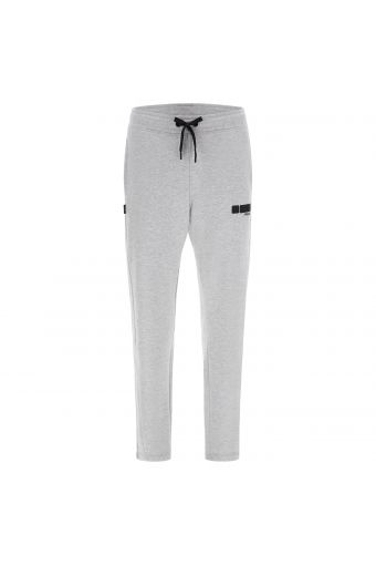 Melange grey tapered-leg athletic trousers with a No Logo Freddy print 