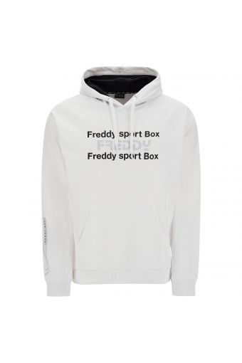 Hoodie with a frontal FREDDY SPORT BOX print