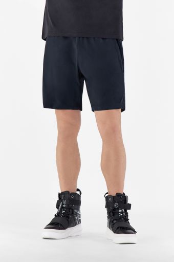 Packable stretch nylon Bermuda shorts with a zip pocket