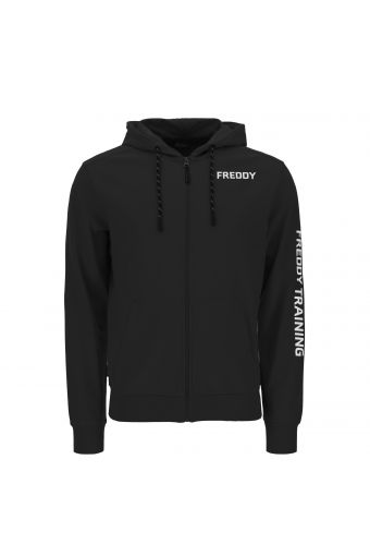 Zip-front hoodie with a matt FREDDY TRAINING print