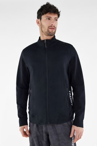 Lightweight full zip sweatshirt with zip pockets