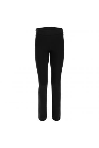 Leggings with a fold-over waist, straight leg and silver print