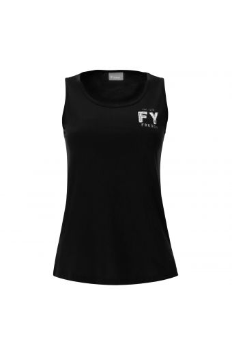 Tank top with small FY FREDDY sequins and glitter graphics
