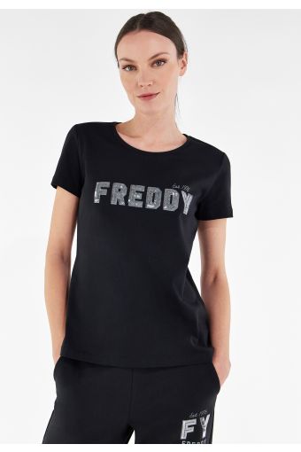 Jersey t-shirt with FREDDY sequin graphics
