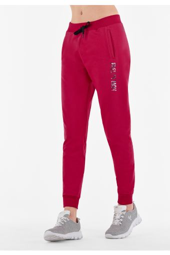 Athletic trousers in lightweight fleece with floral graphic