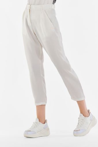 Viscose cupro trousers with front hip pockets