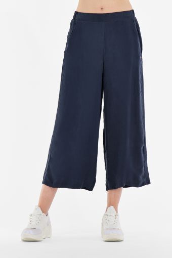 7/8 palazzo cupro trousers with flared bottom