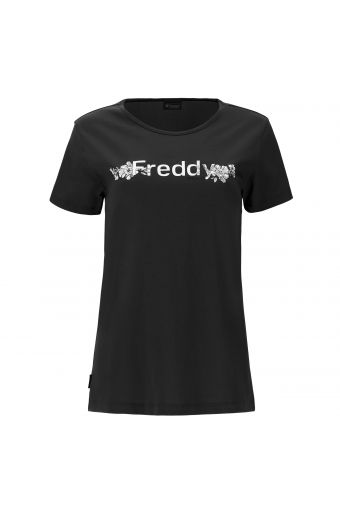 T-shirt stampa FREDDY TRAINING floreale e retro con cucitre