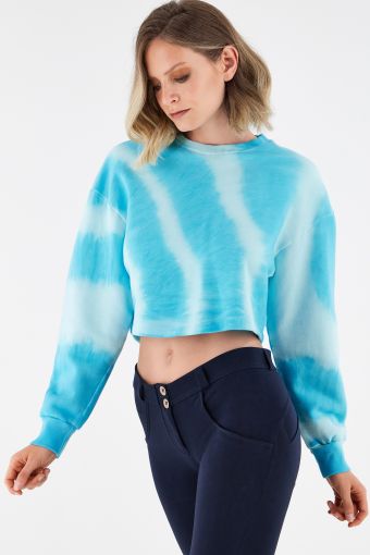 Lightweight tie-dye cropped comfort fit sweatshirt