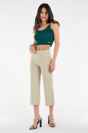 WR.UP® push up Capri trousers in dyed fabric, with high waist in shuttle-woven denim