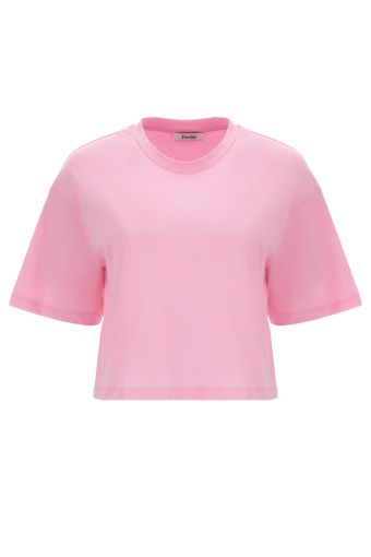 Cropped, comfort fit t-shirt in cotton jersey
