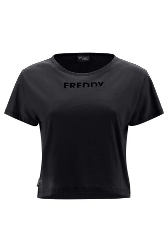 Cropped t-shirt with a raised FREDDY MOV print