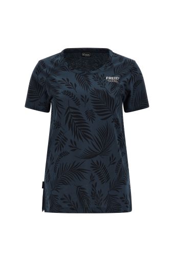 Comfort-fit jersey t-shirt with a tropical foliage print