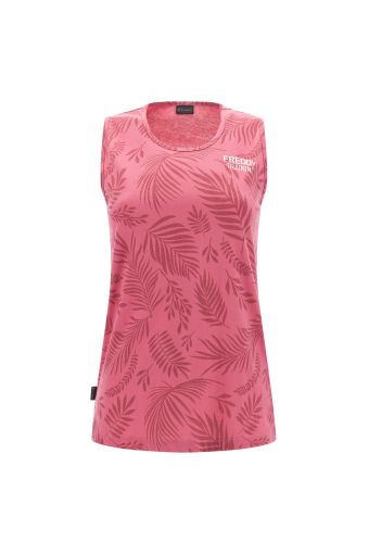 Comfort-fit tank top in jersey with an all-over tropical print