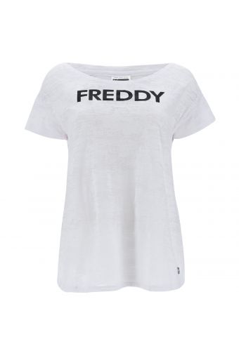 Wrap back t-shirt with a FREDDY print