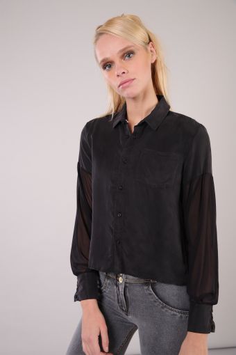 L/S blouse in cupro with cuff