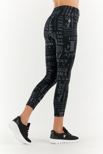 Breathable high waist ankle-length SuperFit leggings with lettering